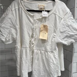 Tricia Fix sold by Free People NWT tie front tee shirt.